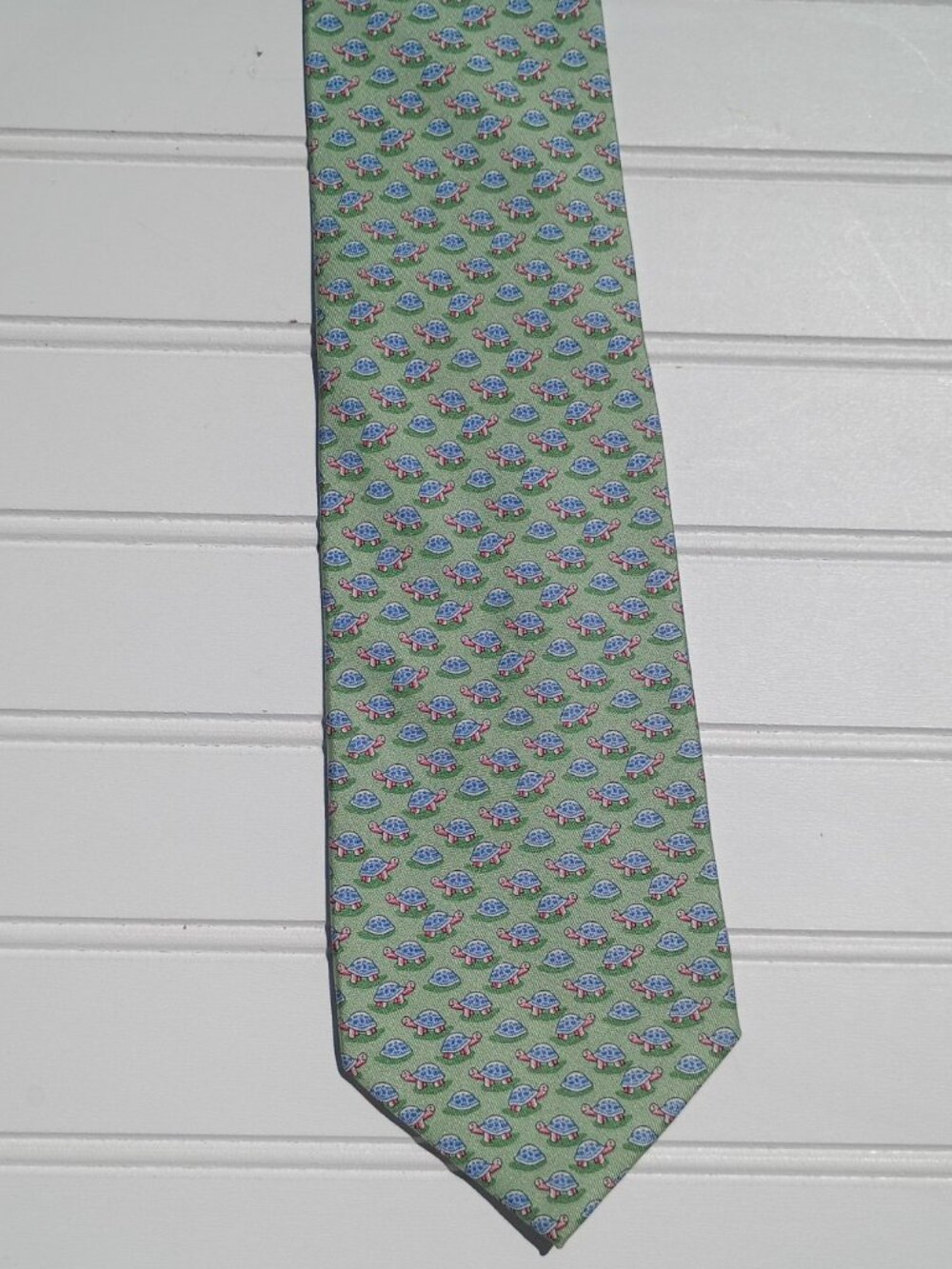 Vineyard Vines Turtle Necktie Pale Green with Turtles Silk Tie Shep and Ian